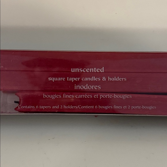 Pier 1 Red Square Taper Candles and Holders - Set of 6 - Picture 2 of 3